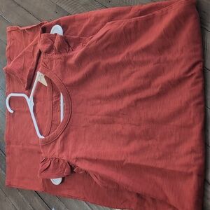 Elegant Rust Sleeveless Dress